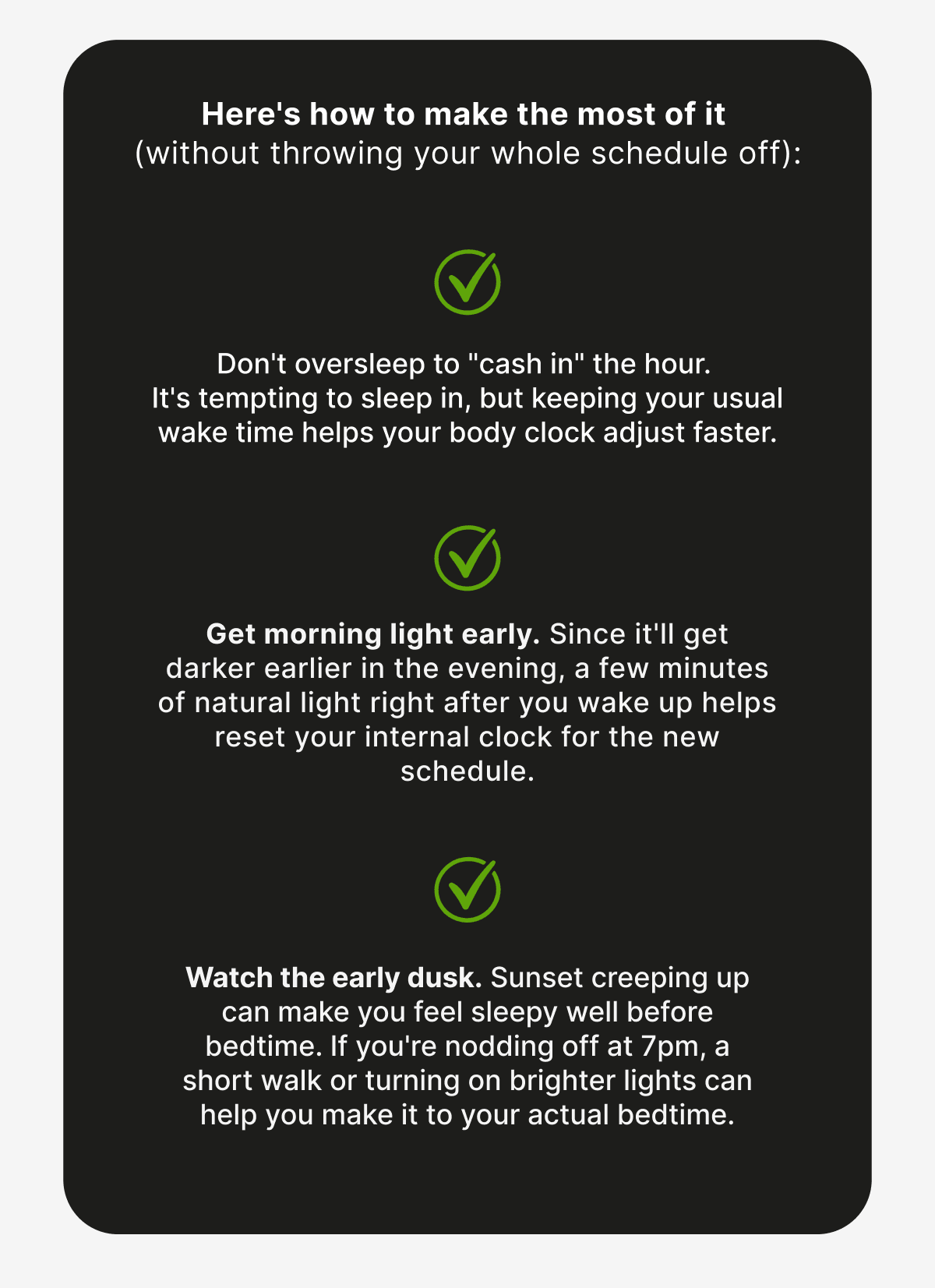 A few recommendations for a better sleep