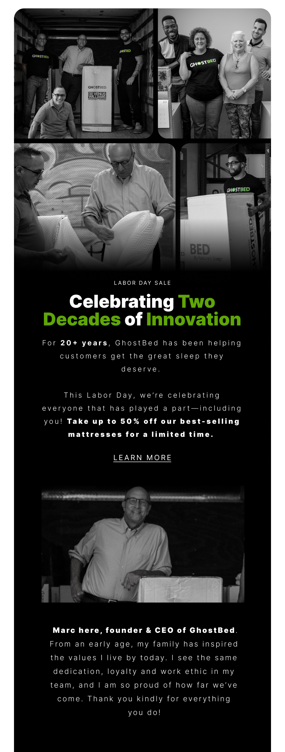 Two decades of innovation has led to this... Ghost Bed