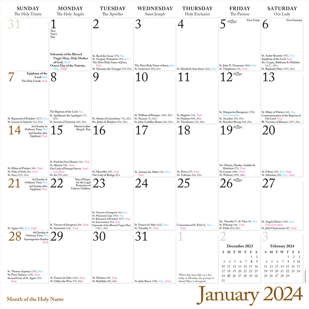 Just Arrived 2024 Catholic Wall Calendars! Discount Catholic Products