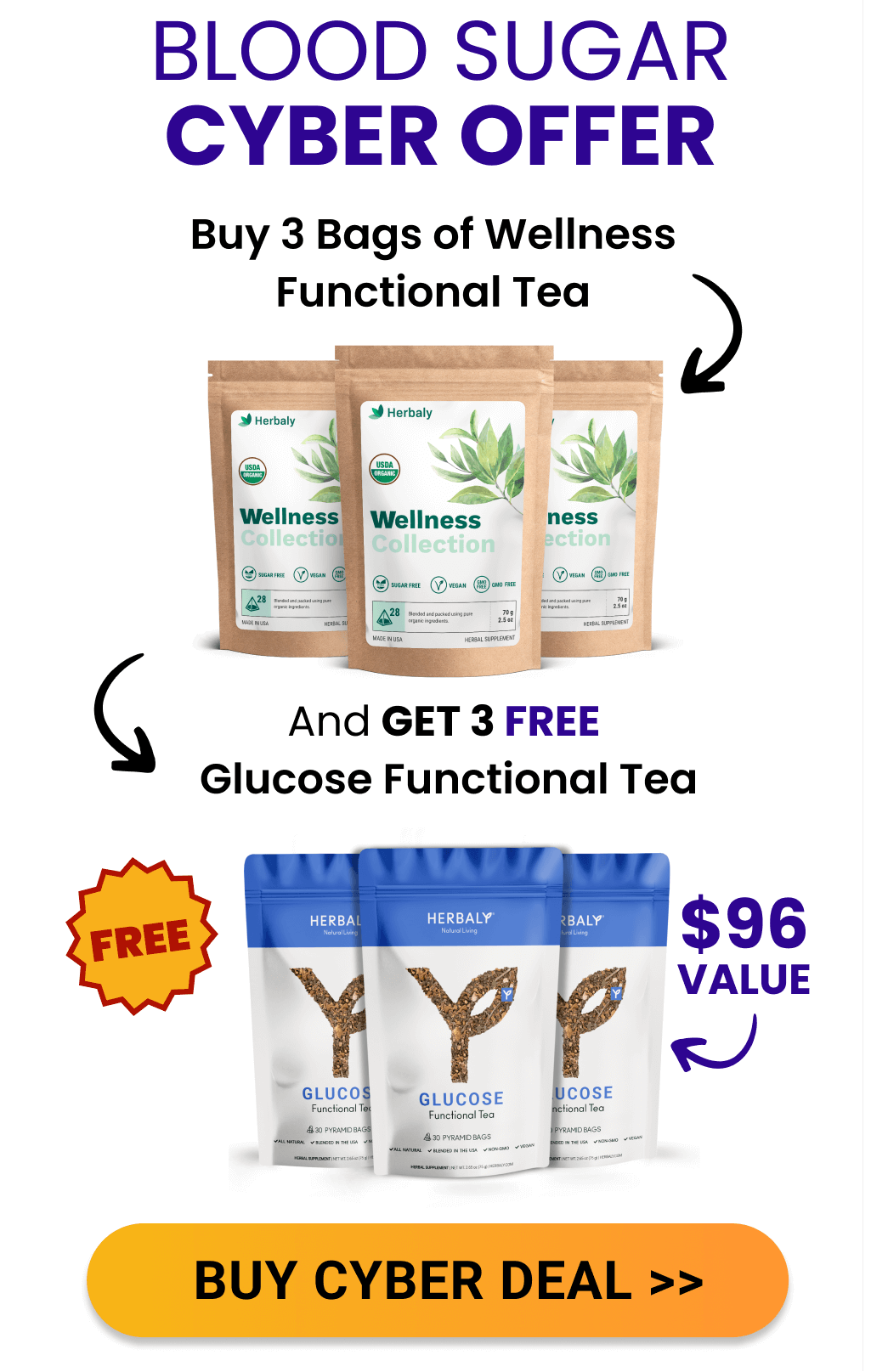 Blood Sugar Combo | Buy 3 bags of wellness collection functional tea and get 3 bags of glucose functional tea