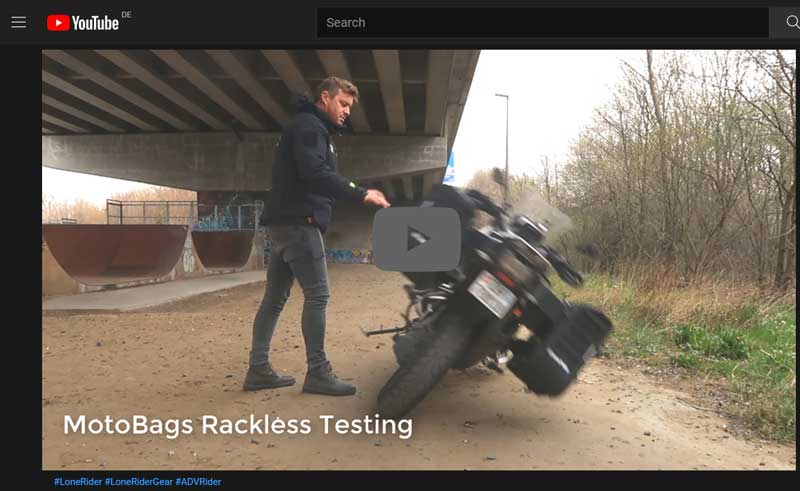 Rackless MotoBags Crash Testing 