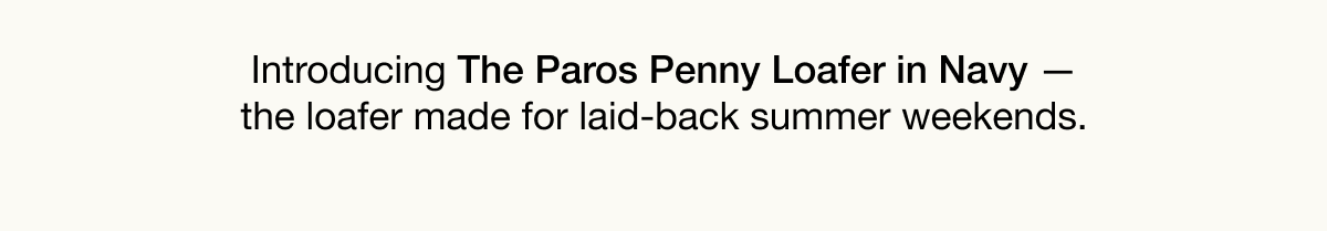 Introducing The Paros Penny Loafer in Navy