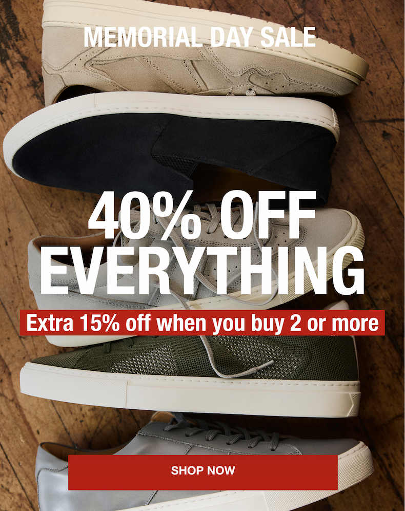 40% off everything + extra 15% off 2 or more pairs