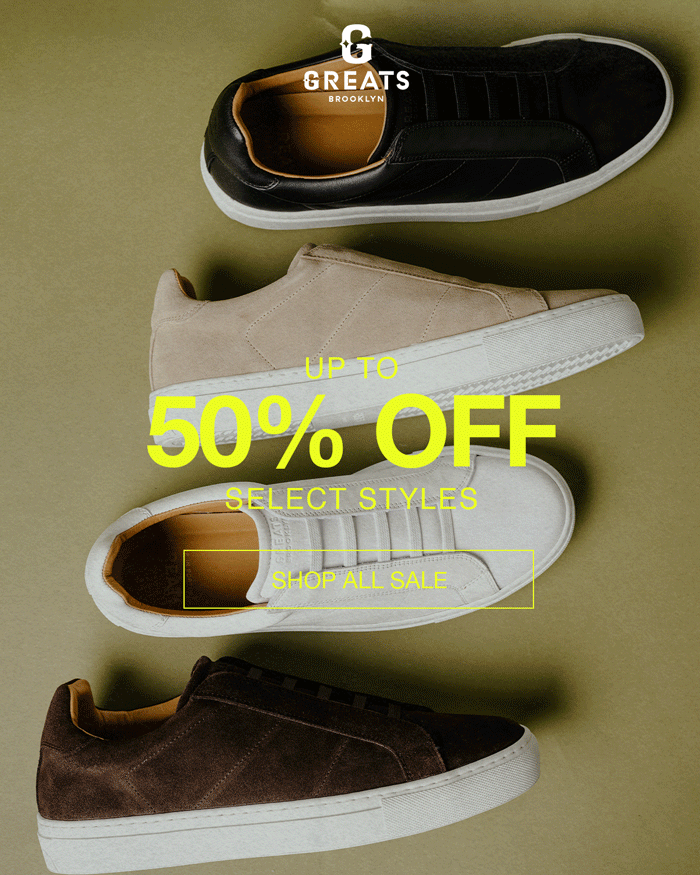 50% off select styles