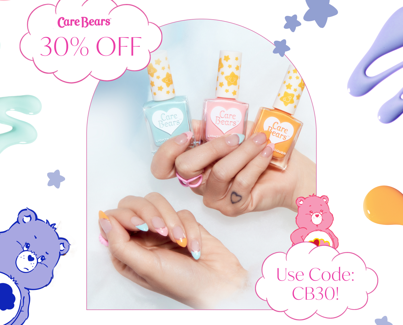 ⭐ 30 OFF Care Bears collection! Lights Lacquer