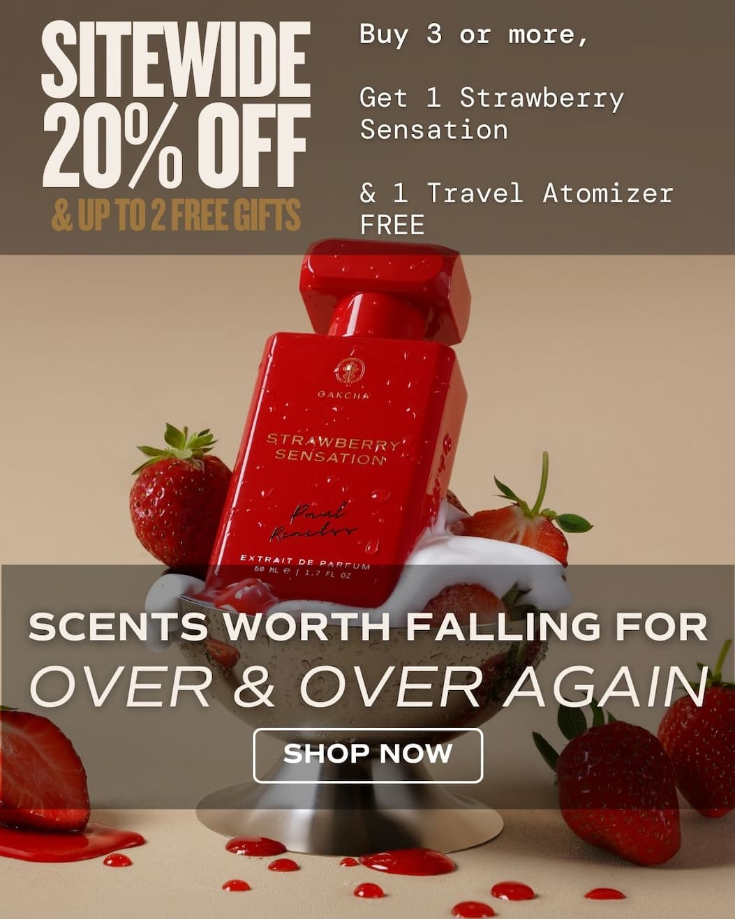 20% off sitewide. Buy 3 or more and get 1 Free Strawberry Sensation and Travel Atomizer. Shop Now.