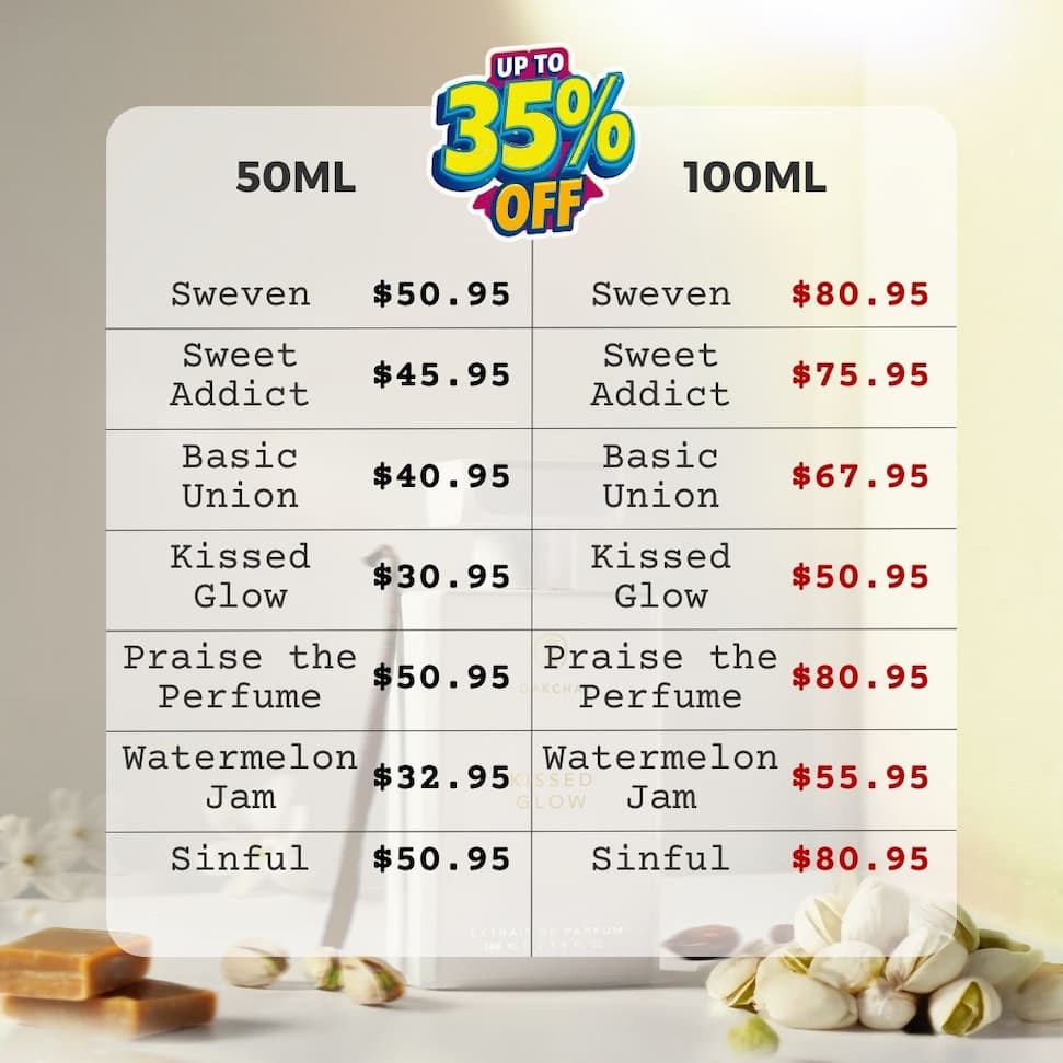 100ml Pricing for Oakcha