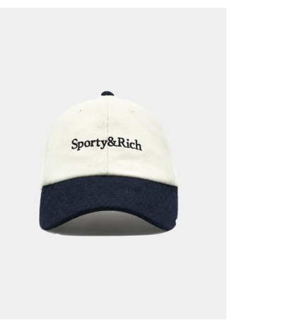 Marcus Serif Logo Wool Hat - Off White/Dark Navy