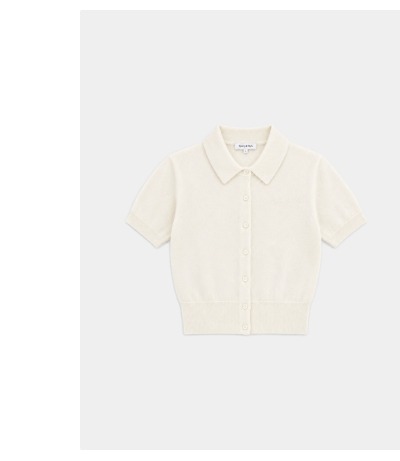 Jannie Signature Logo Cashmere SS Cardigan - Off White