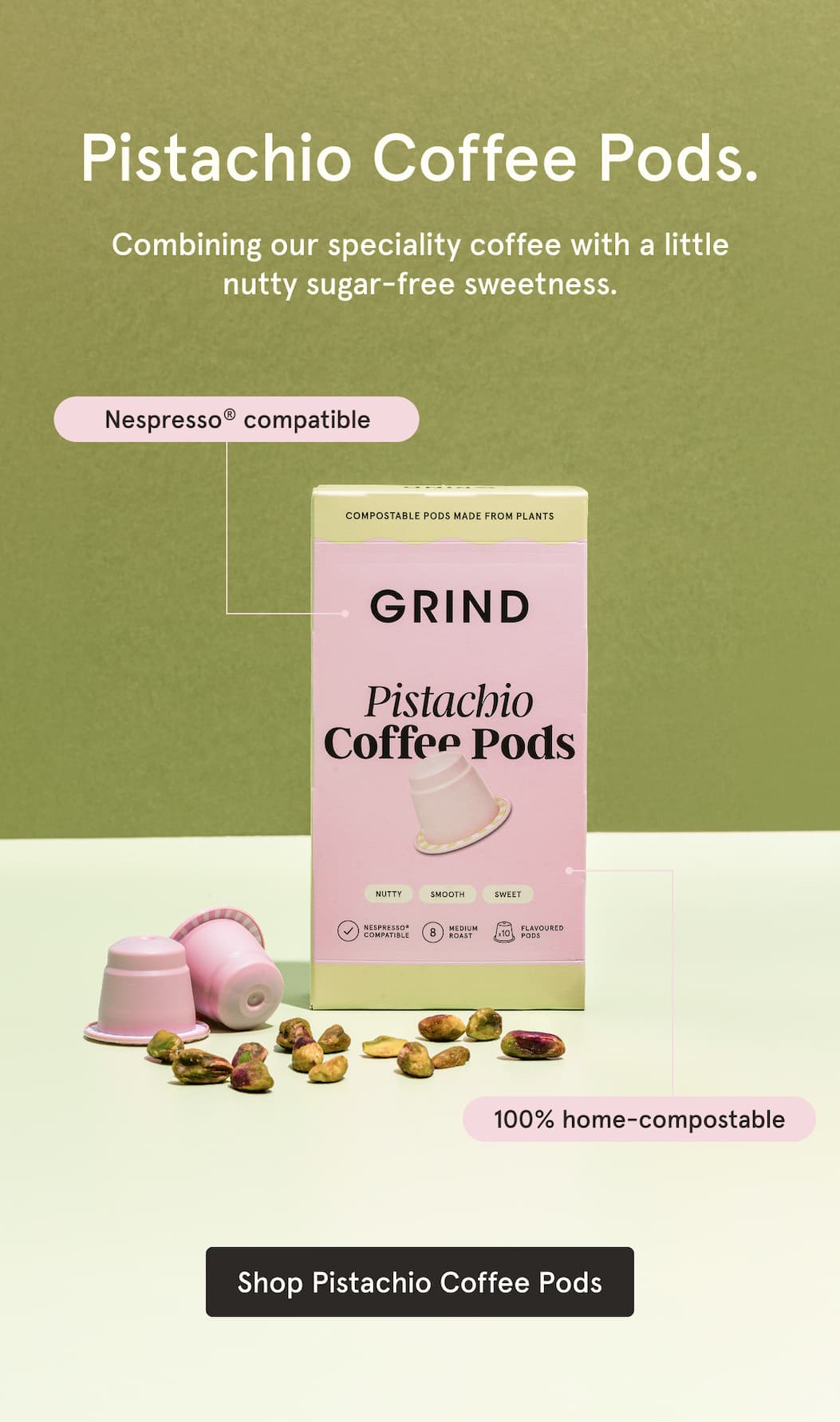 Shop Grind Pistachio Coffee Pods Now!