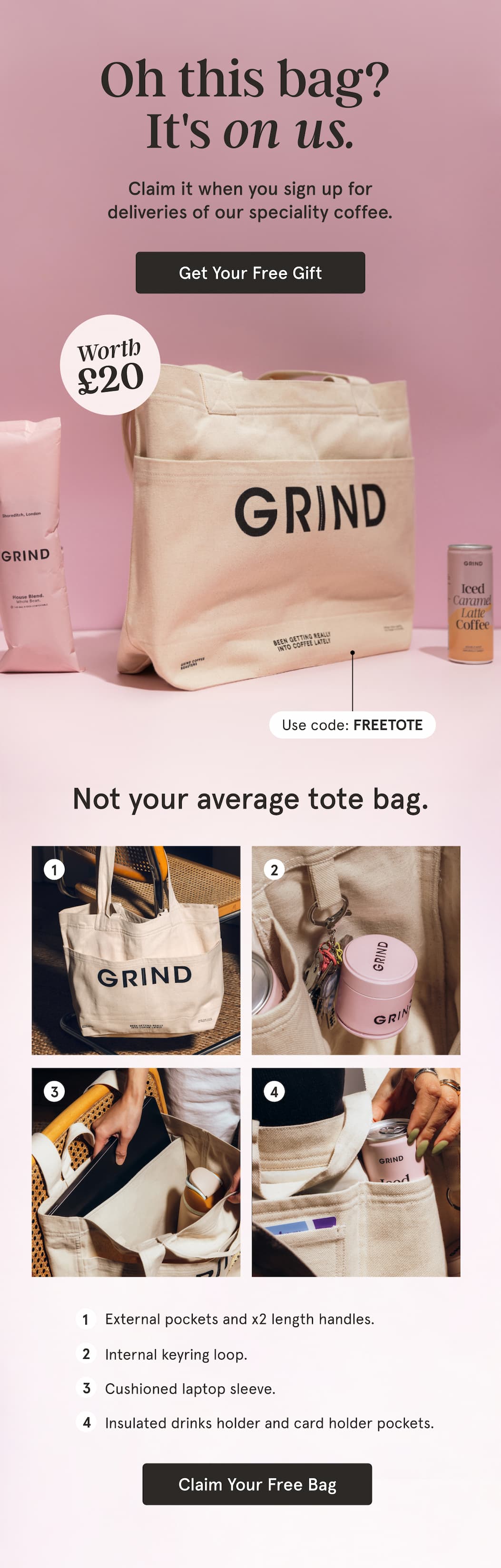 Claim your FREE tote bag now.