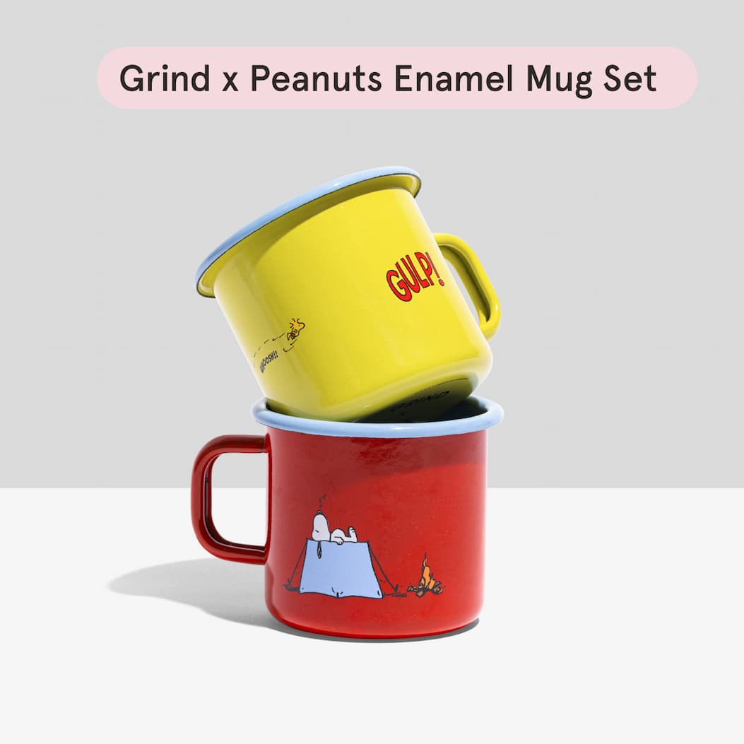 Grind x Peanuts Enamel Mug Set
