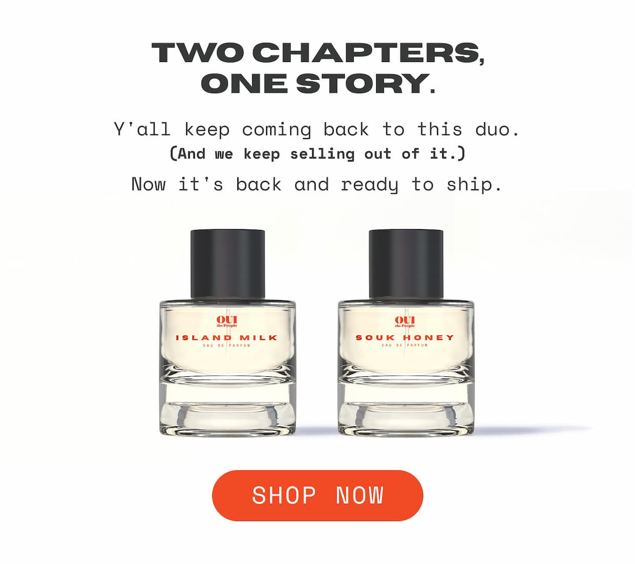 Two chapters, One story. Y'all keep coming back to this duo (and we keep selling out of it.) Now it's back and ready to ship.