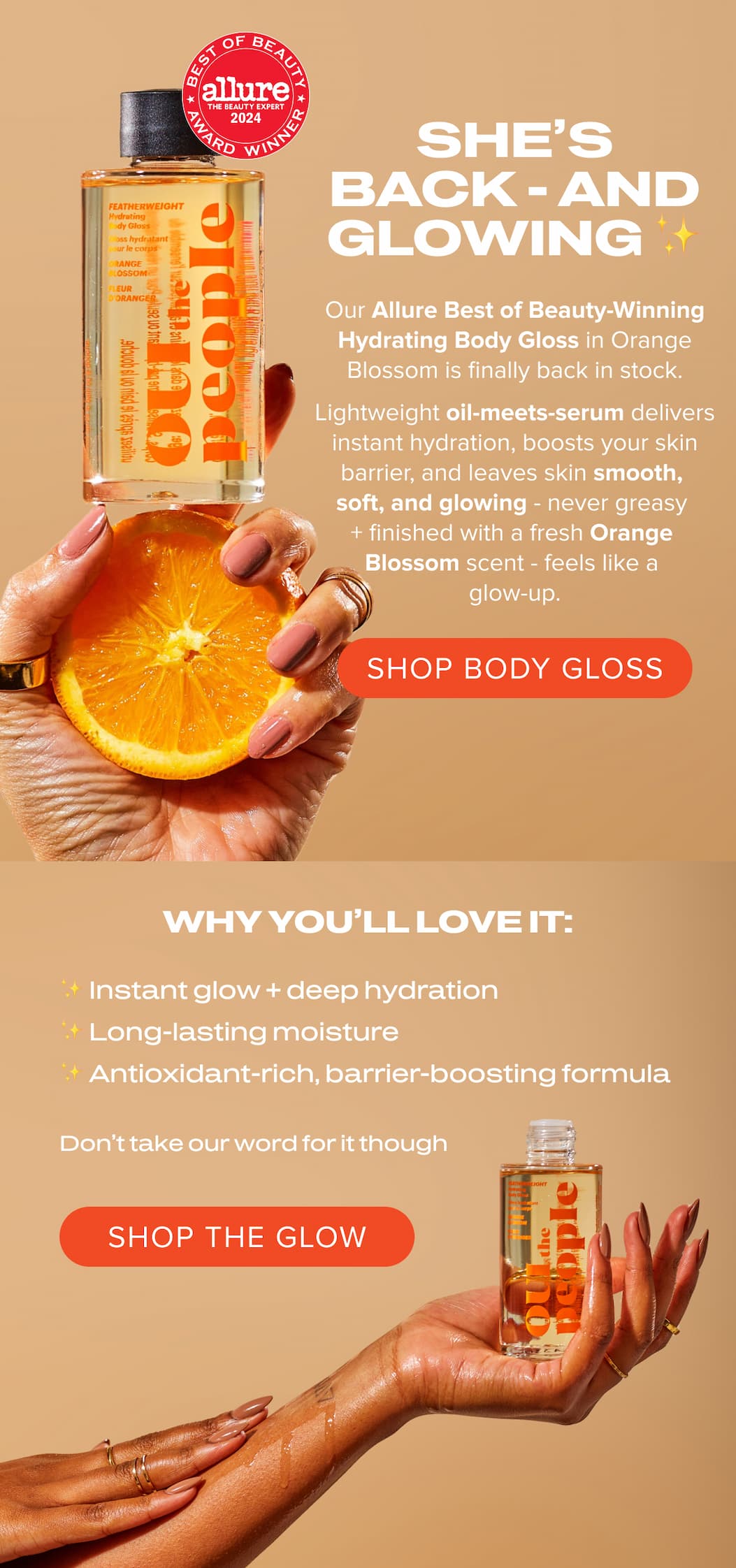 OUI the People Hydrating Body Gloss Orange Blossom