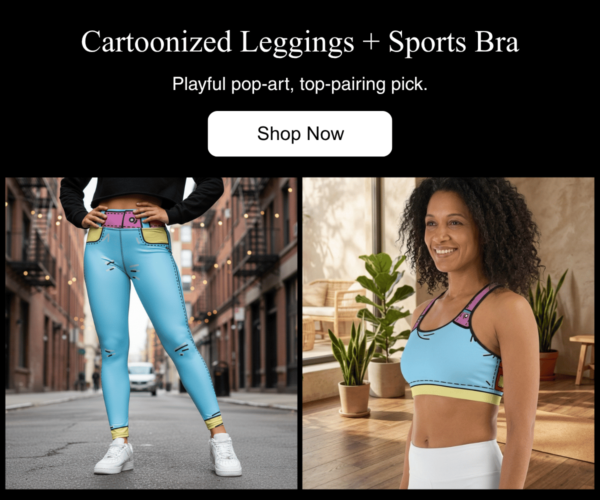 Cartoonized Sports Bra + Cartoonized Leggings