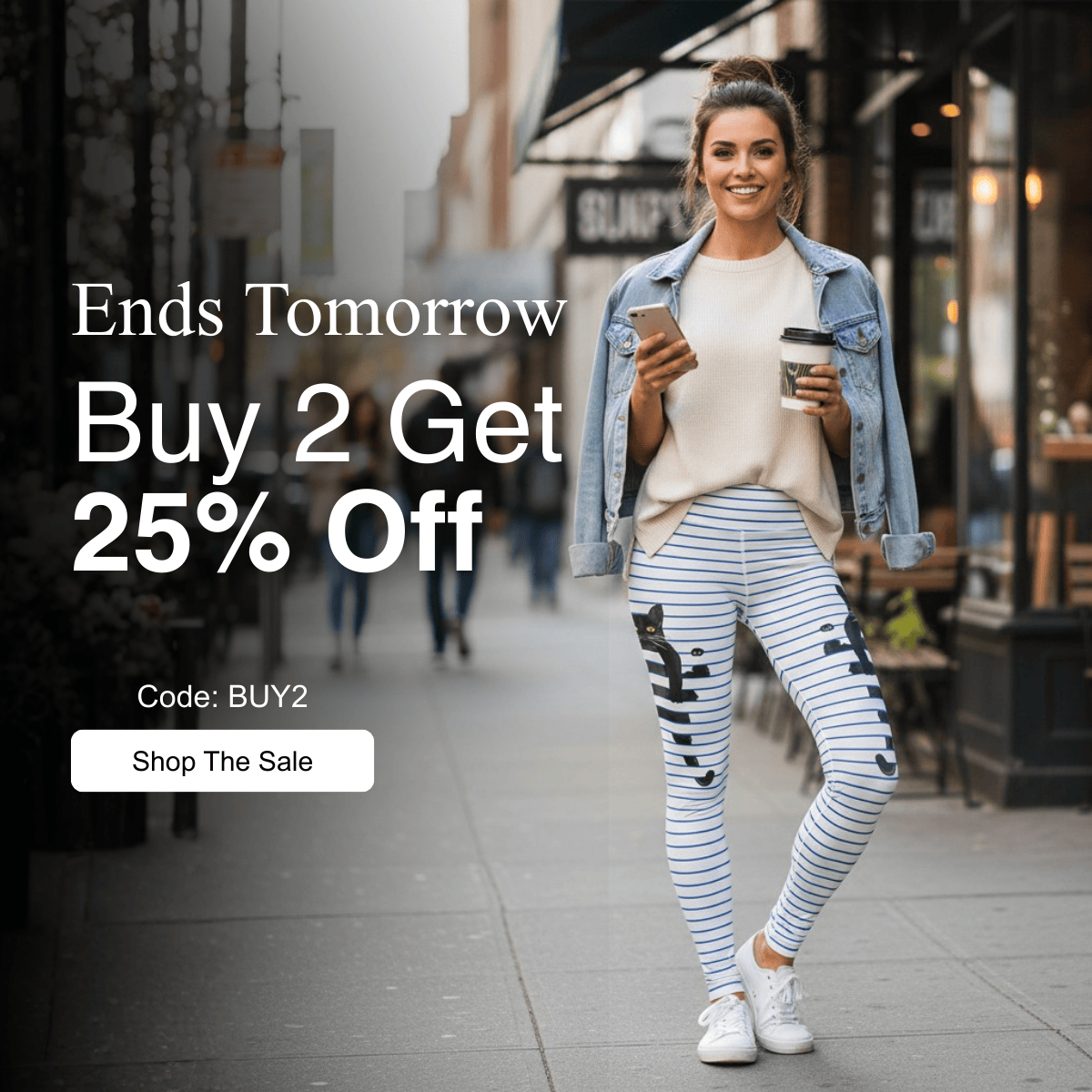 an image of a woman walking down a sidewalk with a cell phone