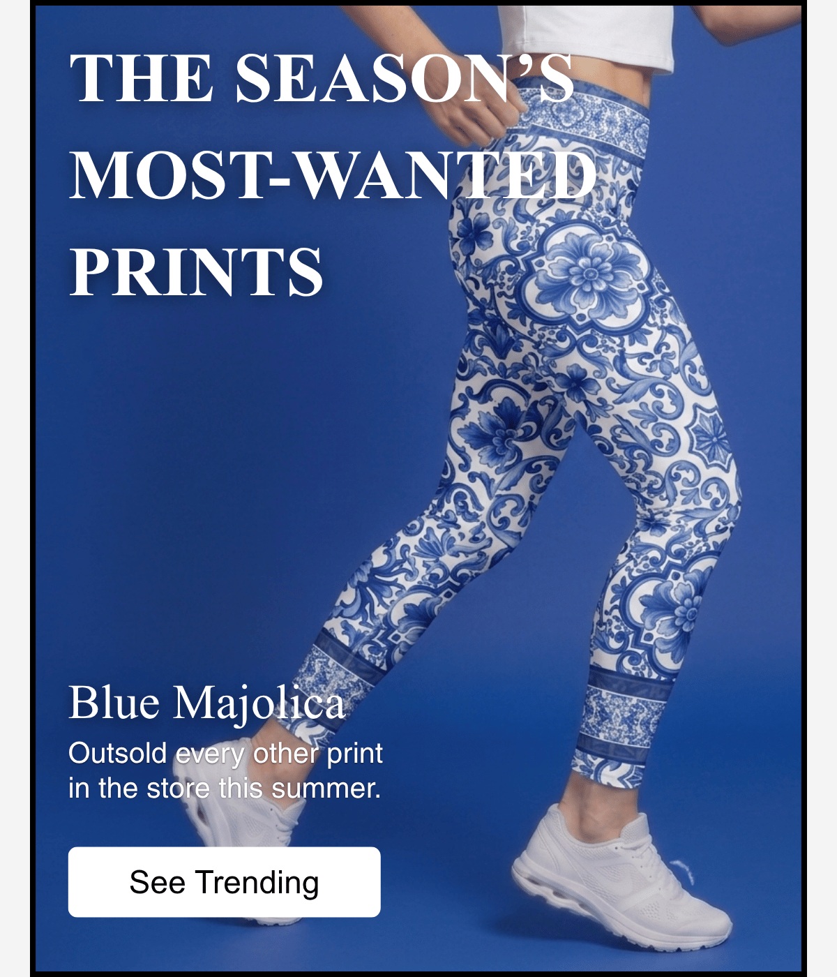 Blue Majolica outsold every other print in the store this summer.