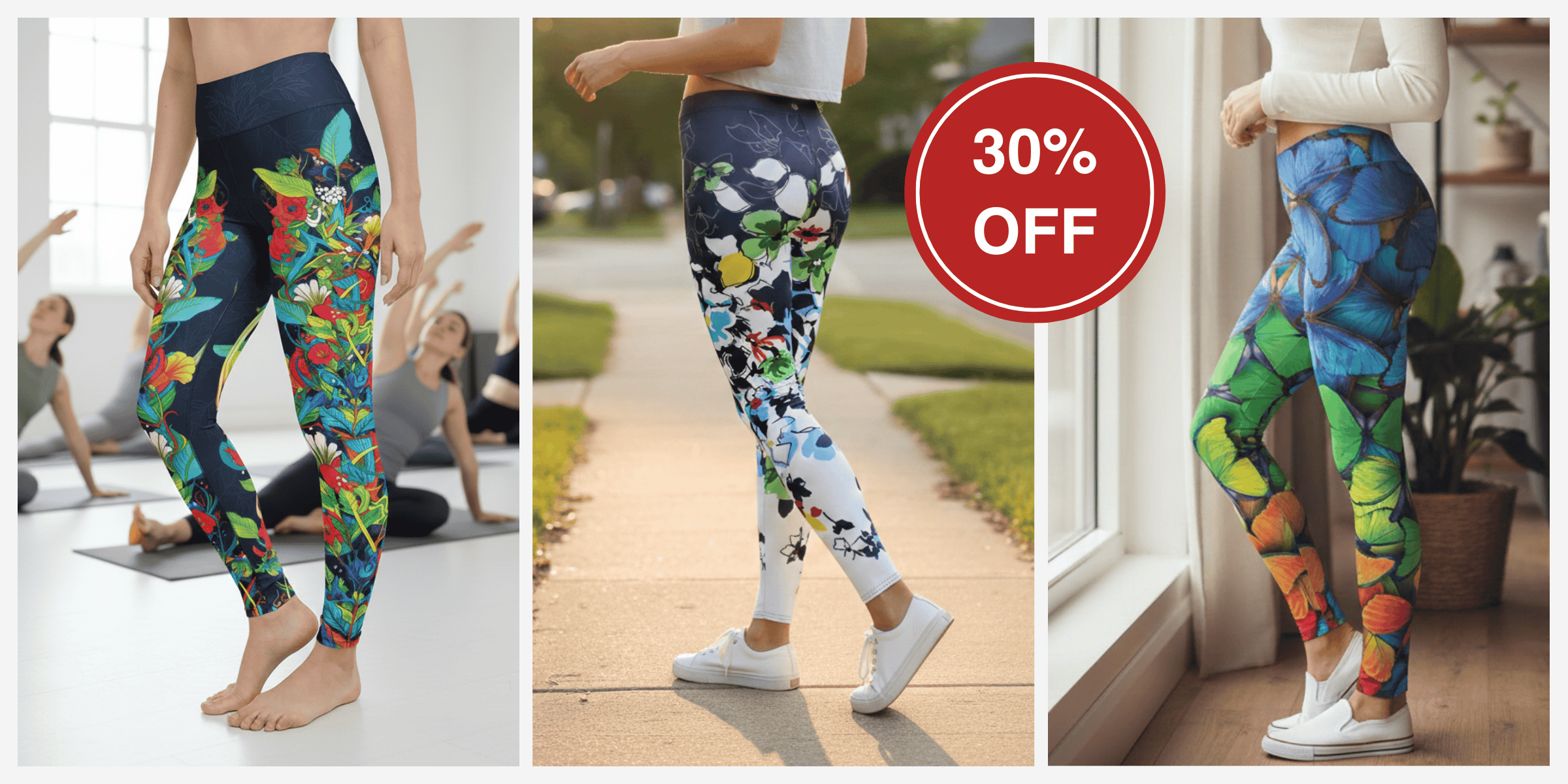 Floral leggings collection - Mid-rise