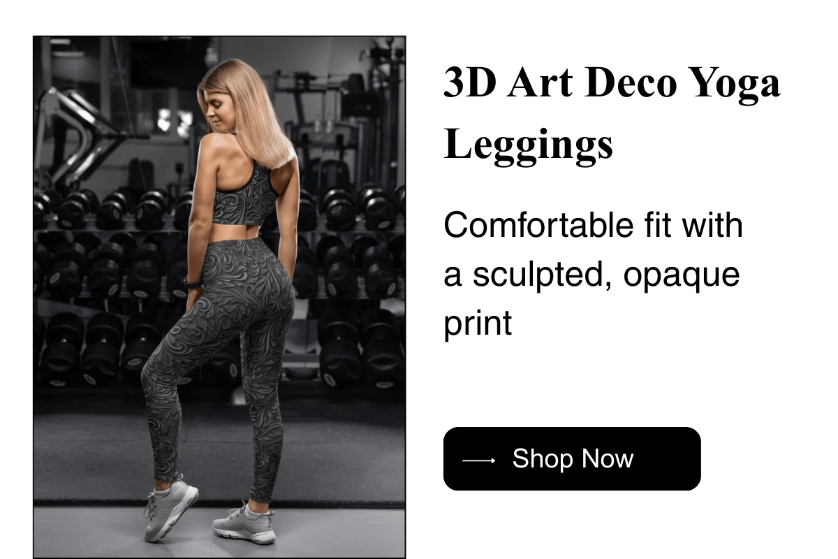 3D Art Deco Yoga Leggings