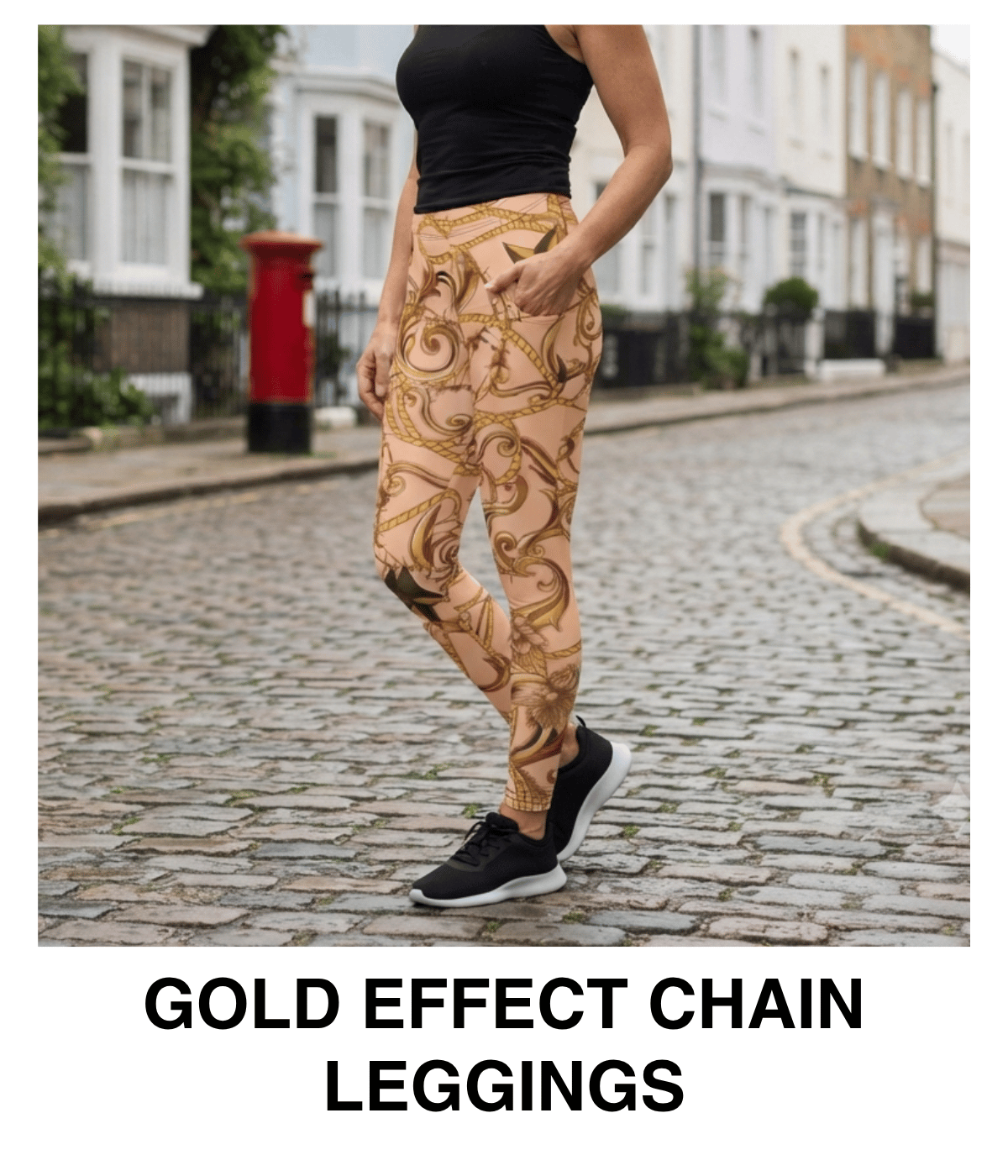 Gold Effect Chain Leggings