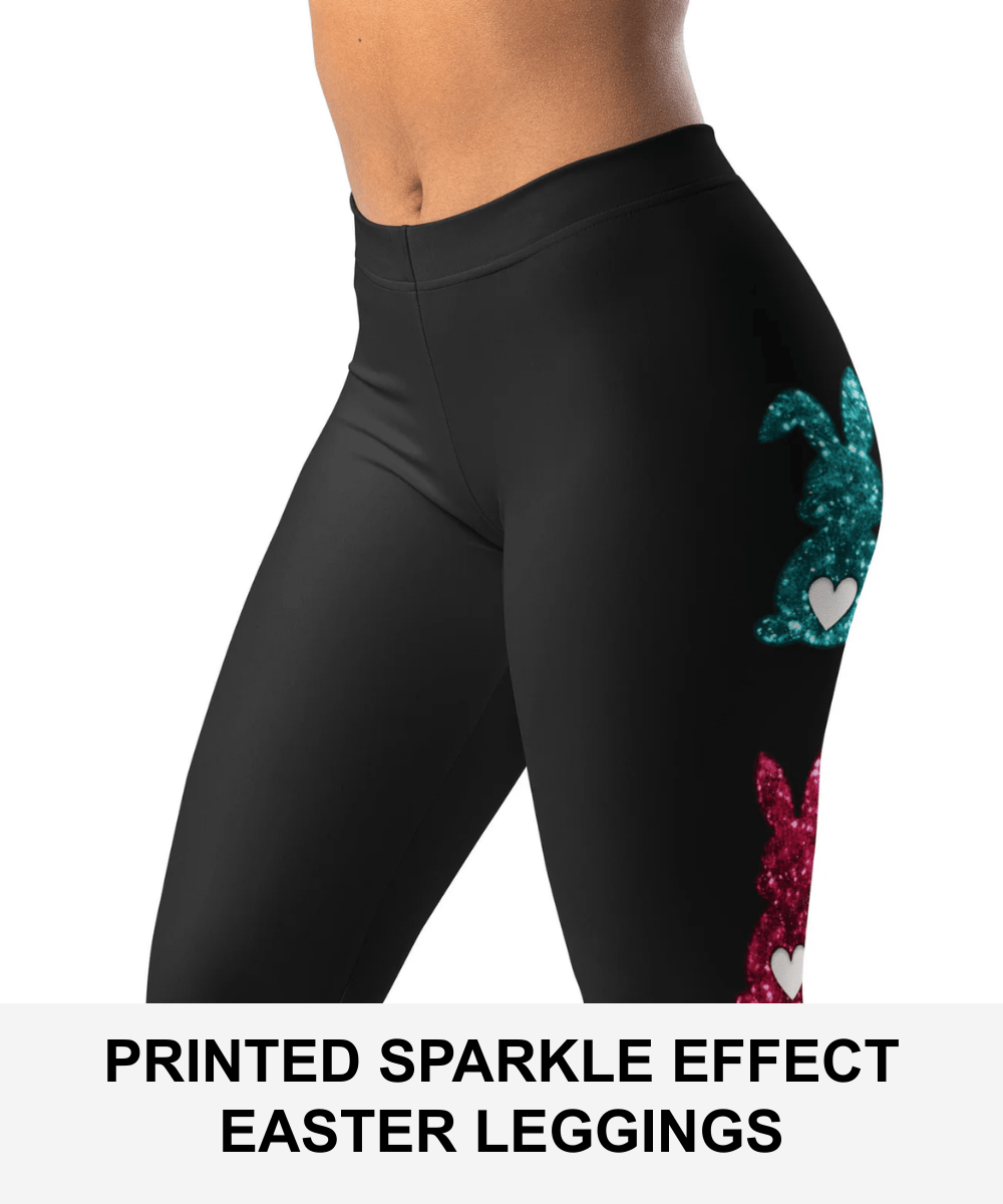Printed Sparkle Effect Easter Leggings