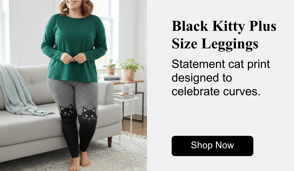 Black Kitty Plus Size Leggings