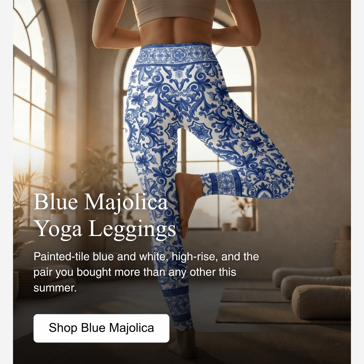 Blue Majolica Yoga Leggings
