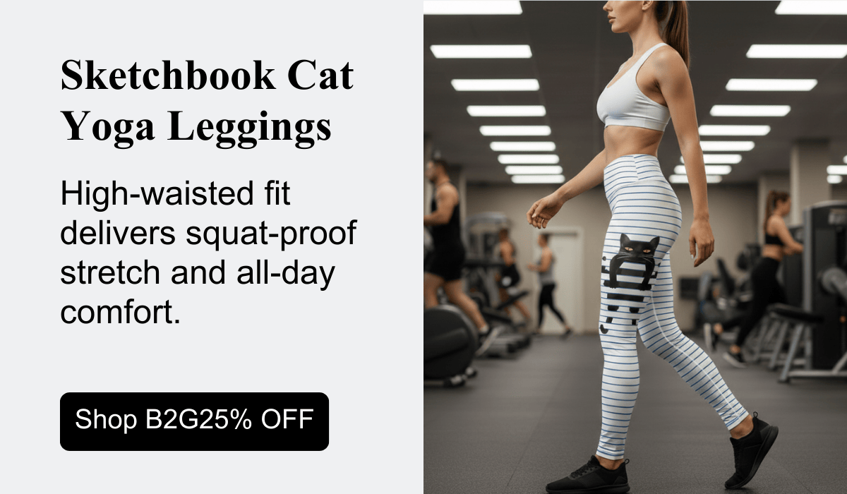 Sketchbook Cat Yoga Leggings