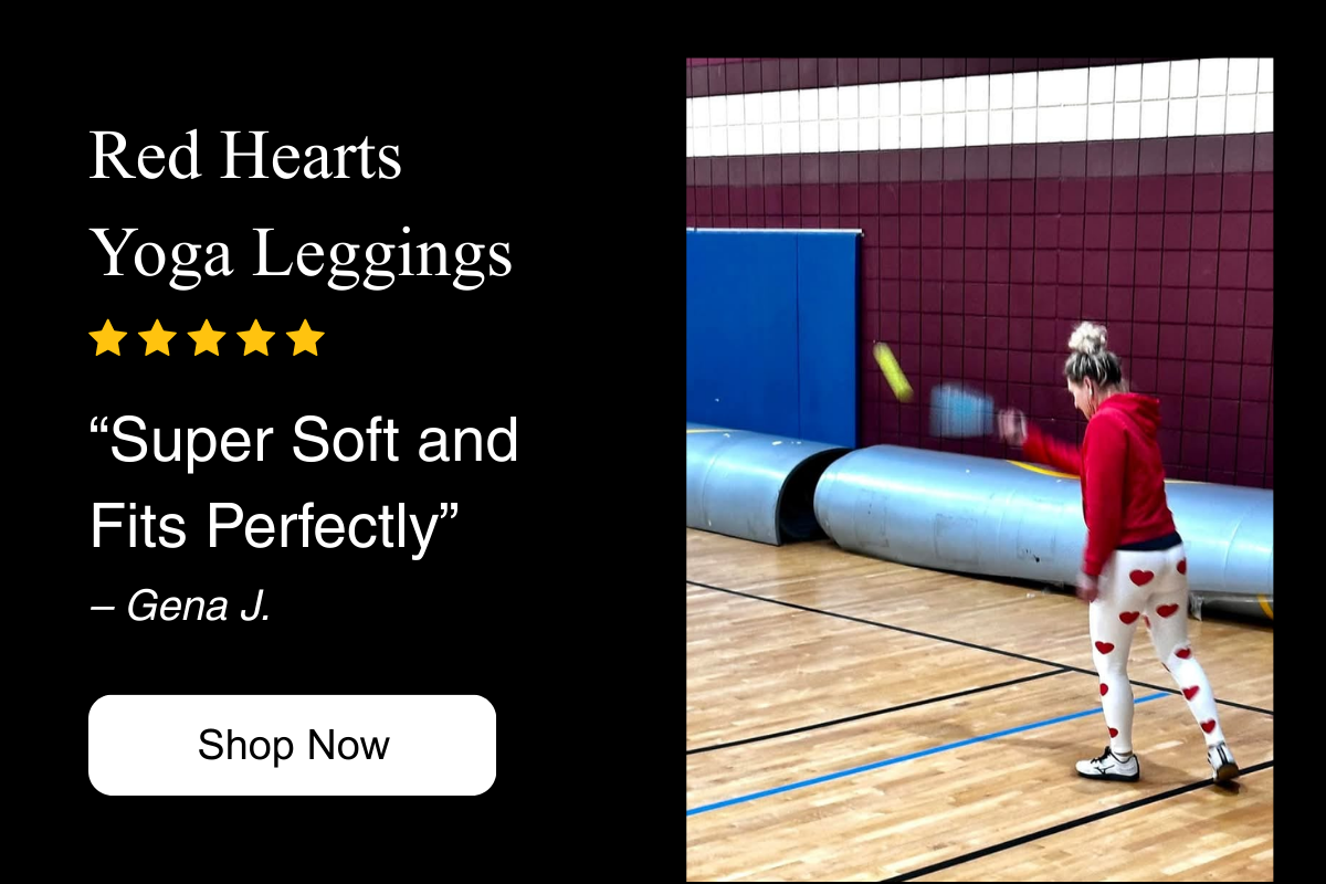 Red Hearts Yoga Leggings