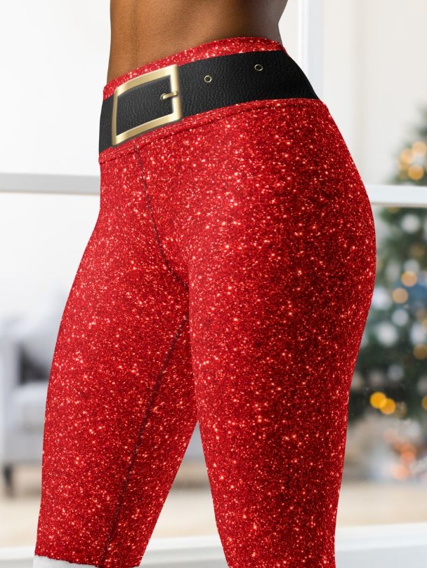 Santa's Outfit Print Leggings