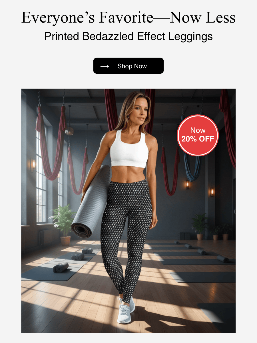 Printed Bedazzled Effect Leggings