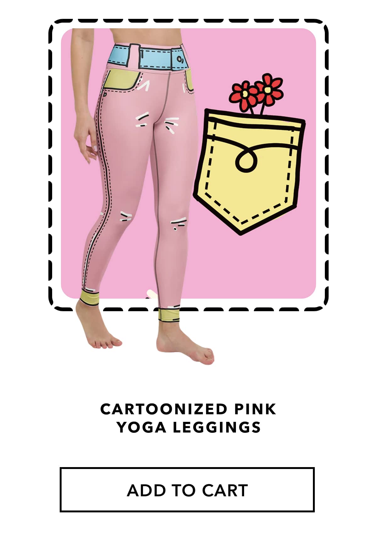 Cartoonized Pink Yoga Leggings ADD TO CART