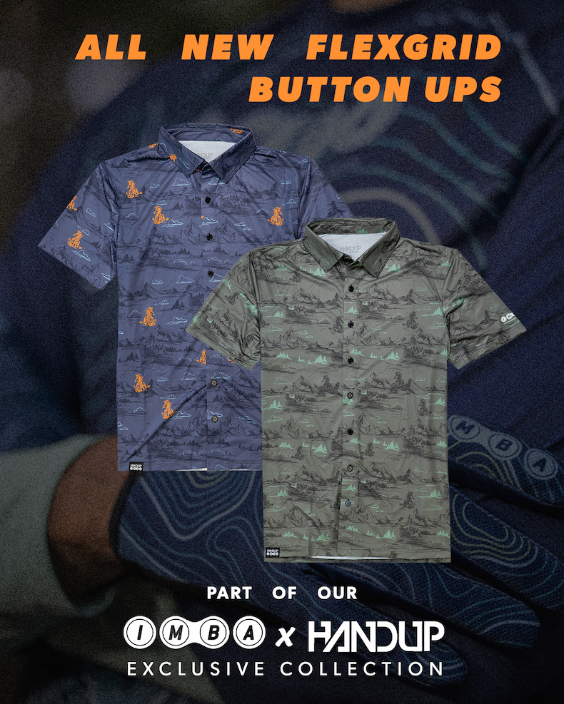 Image featuring two button up shirts with the text "All New Flexgrid Button Ups"