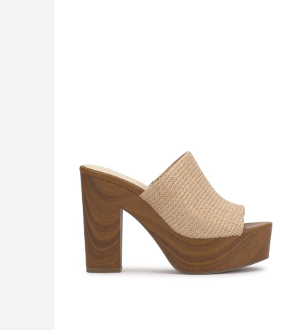 Shelbie Platform Slide in Natural Raffia