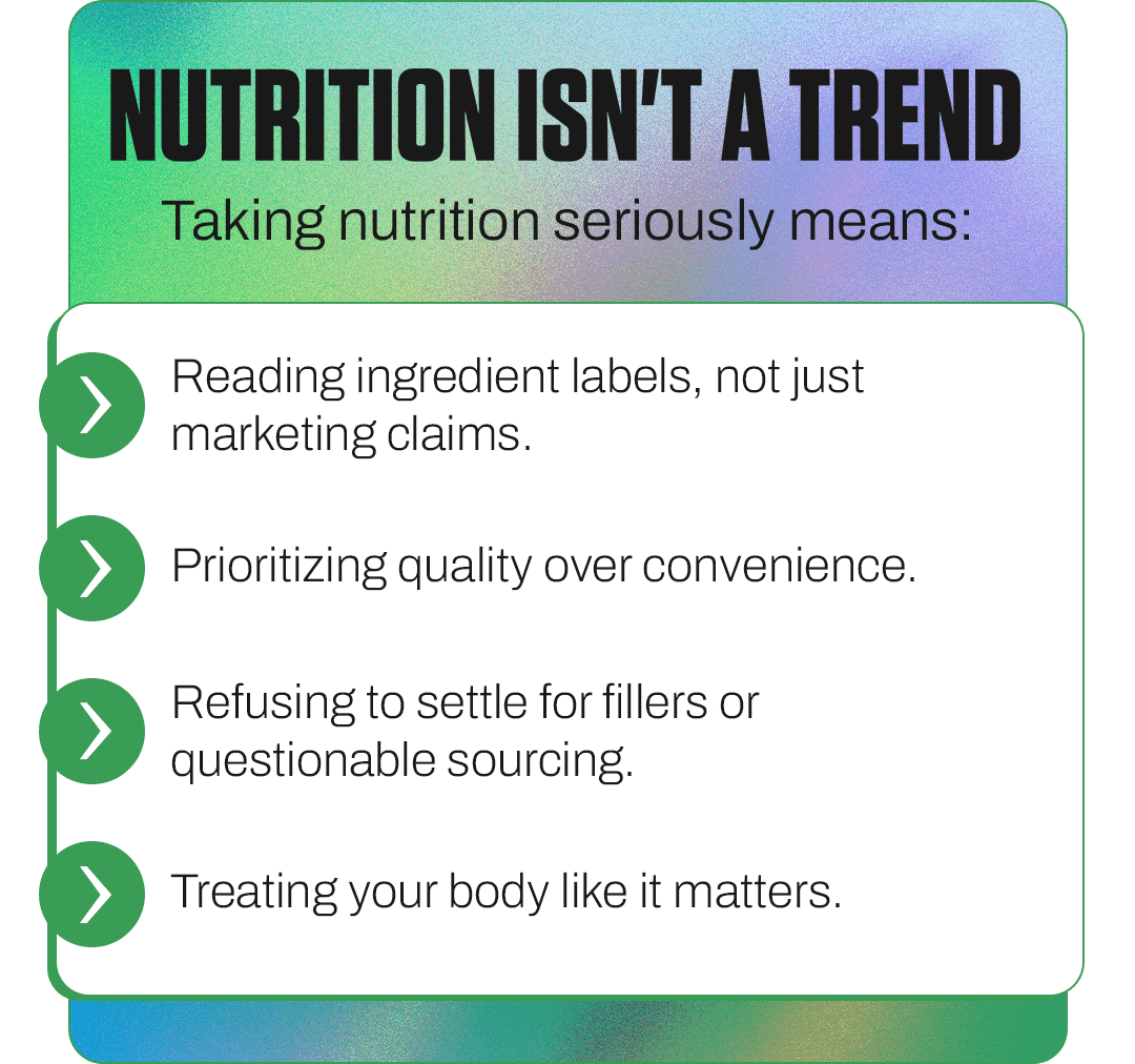 NUTRITION ISN'T A TREND
