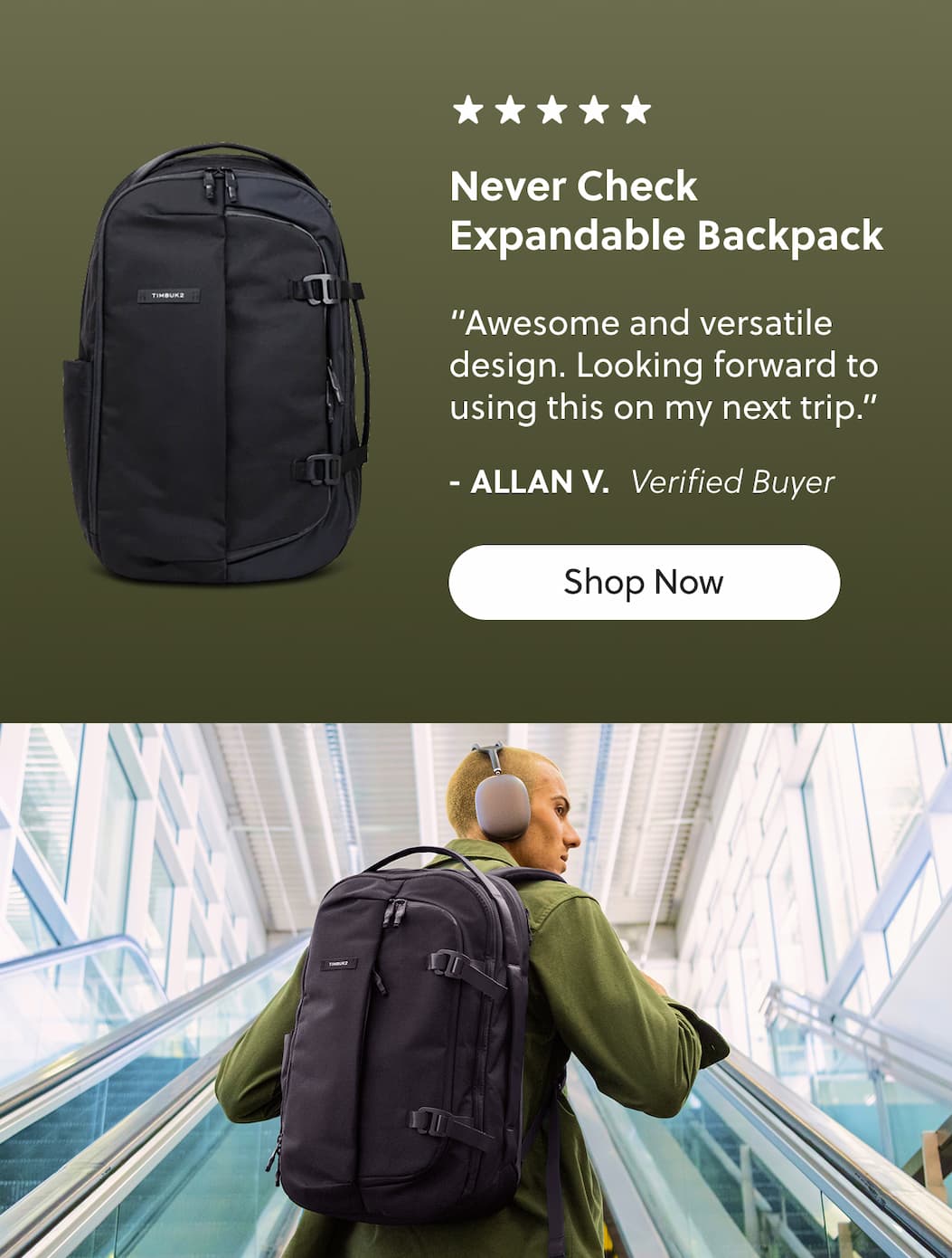 Never Check Expandable Backpack