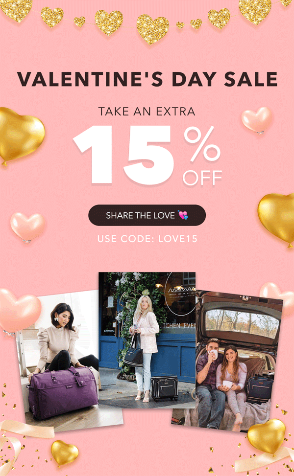 This Valentine's Day, Take 15 Off! 💝 Biaggi Luggage