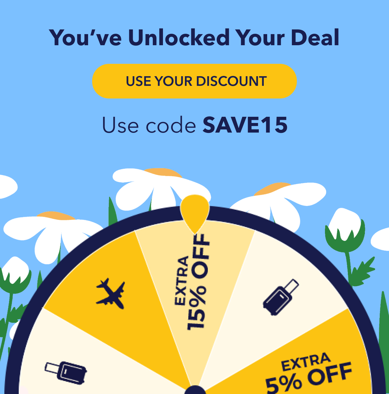 You've Unlocked Your Deal - Extra 15% Off. Use code SAVE15