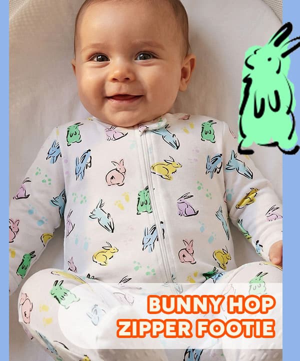 Bunny Hop Zipper Footie