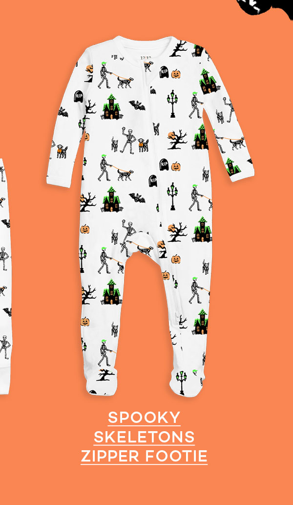 Spooky Skeletons Zipper Footie