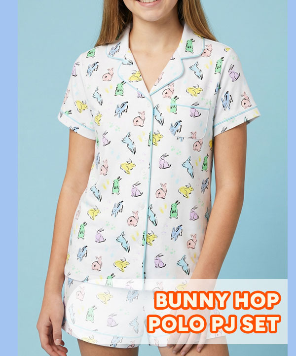 Bunny Hop Polo Pajama Set