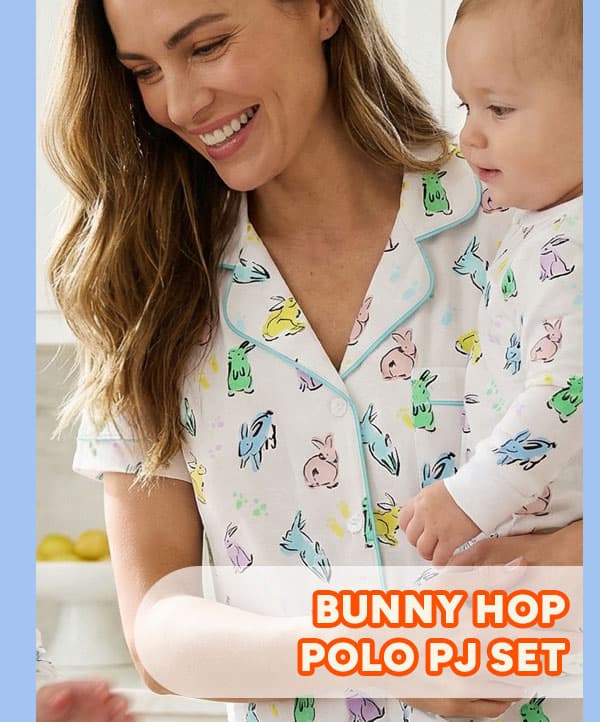 Bunny Hop Polo Pajama Set