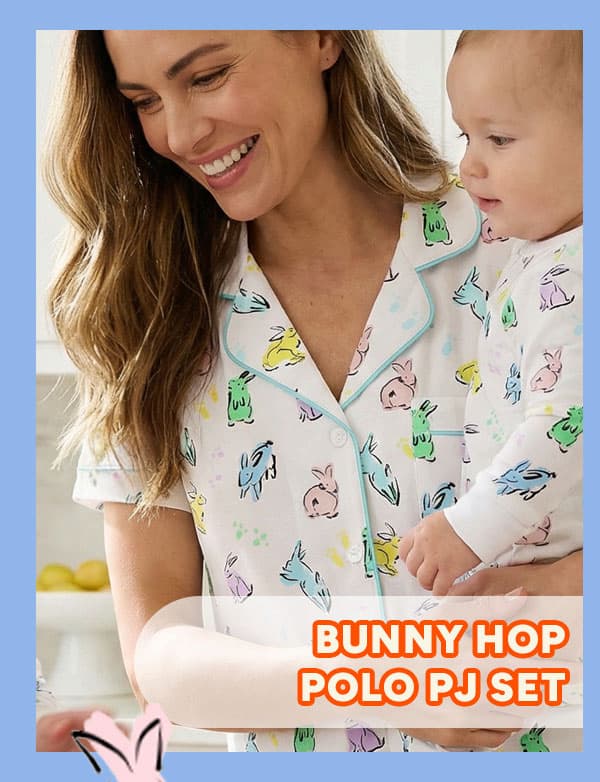 Bunny Hop Polo Pajama Set