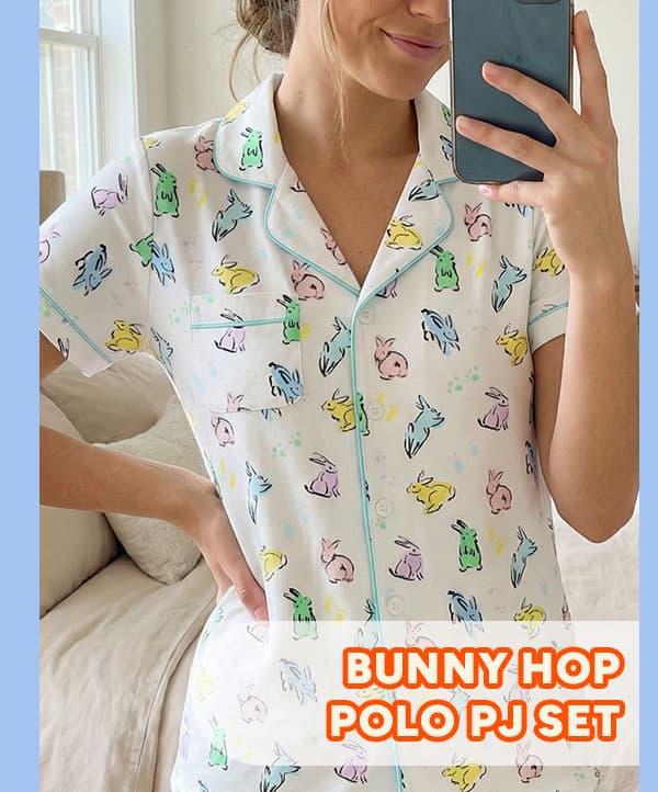 Bunny Hop Polo Pajama Set