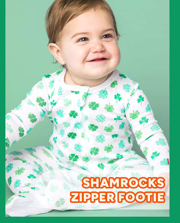 Shamrocks Zipper Footie