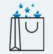 shopping bag with stars inside