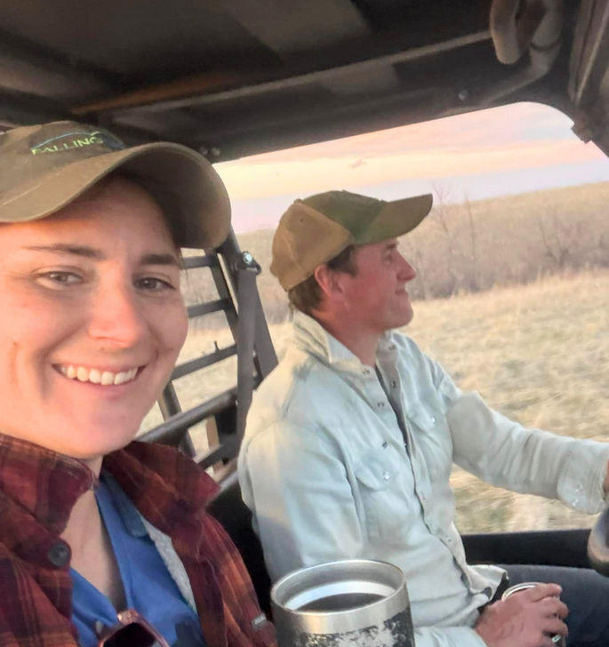 Cody and Andrea checking on cattle in Montana