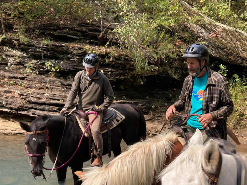 Cody and Dad on horseback
