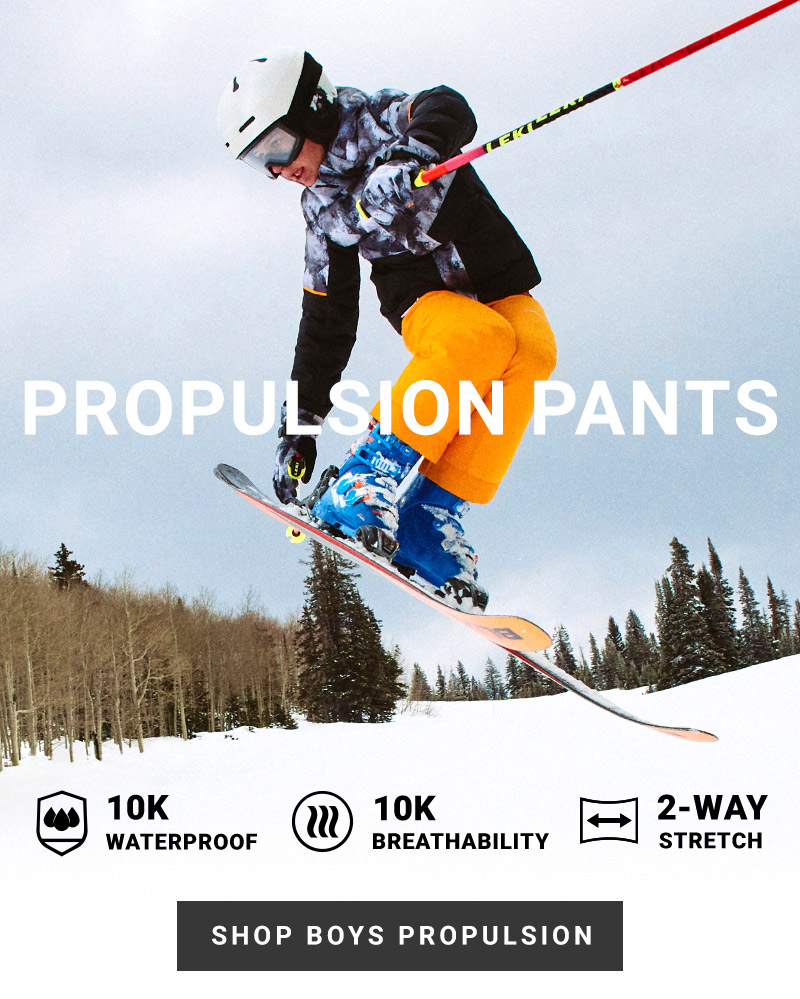 Propulsion Pants. 10K Waterproof, 10K Breathability, 2-Way Stretch. Shop Boys Propulsion