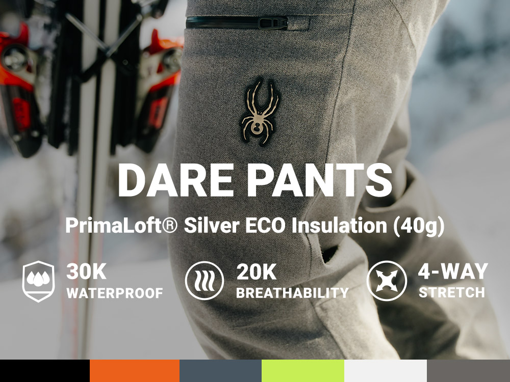 Dare Pants. Primaloft® Silver ECO Insulation (40g). 30K Waterproof, 20K Breathability, 4-Way Stretch